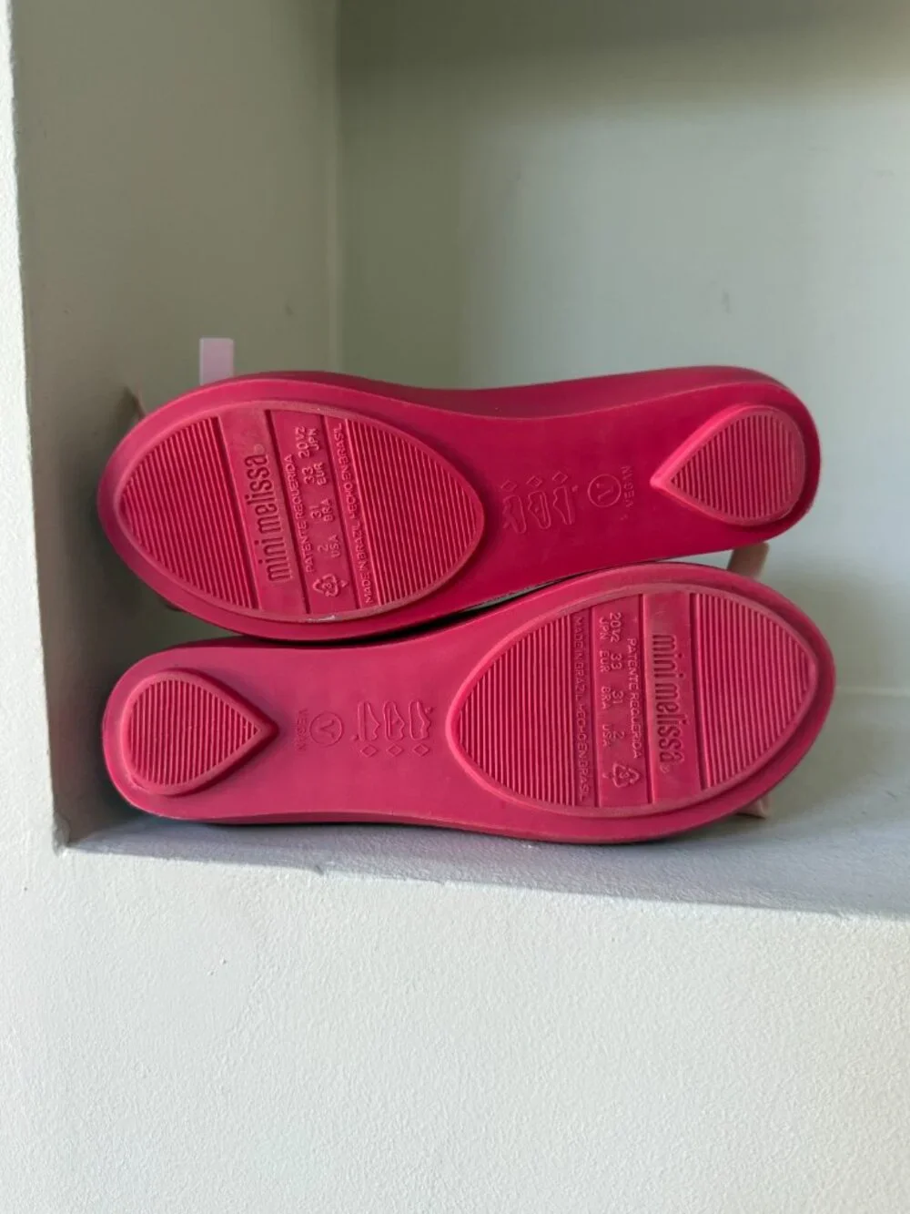 Mini Melissa Pink Jelly Mary Jane Flats Bow Vegan Shoes Size 2